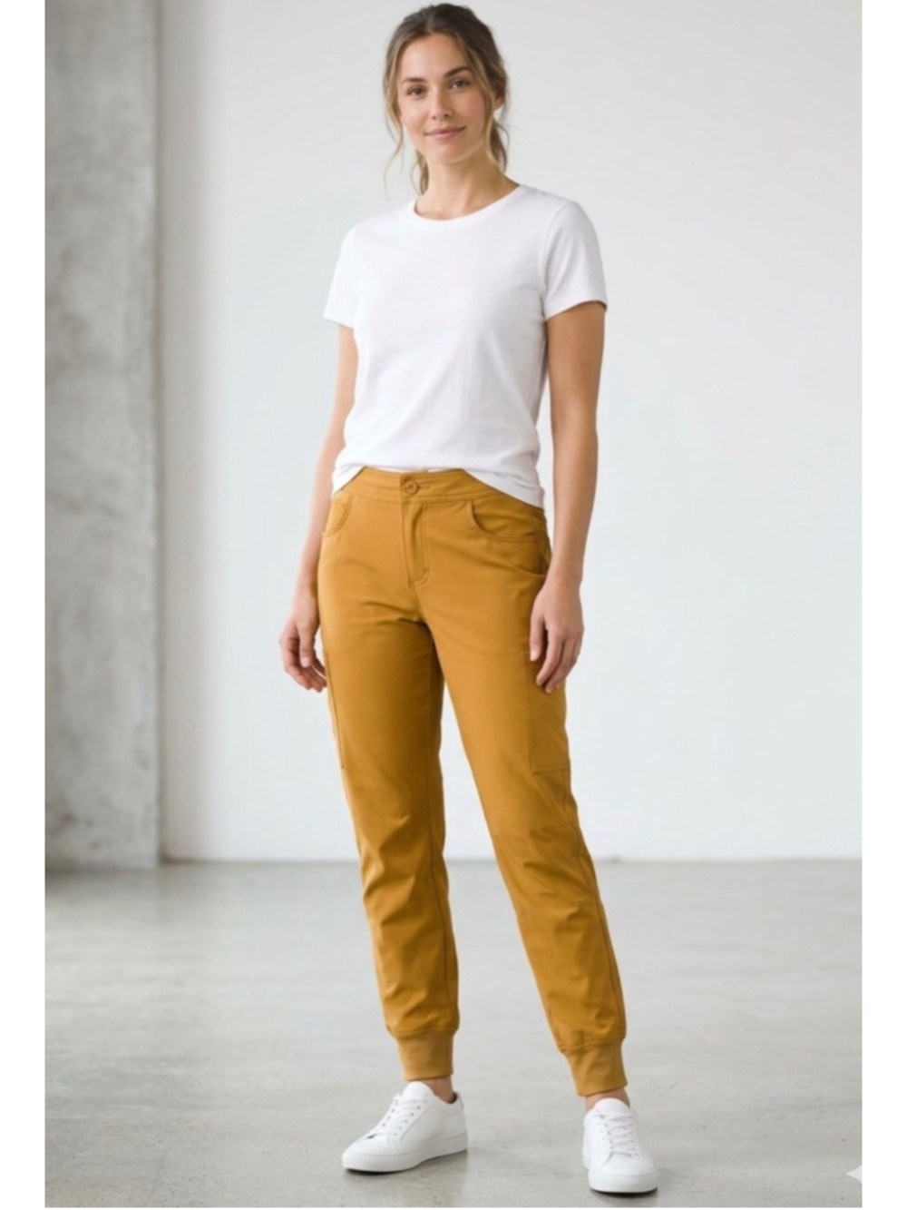Women's Prana Halle Jogger size 6 Earthbound Yellow Active Pants Drawstring NWT